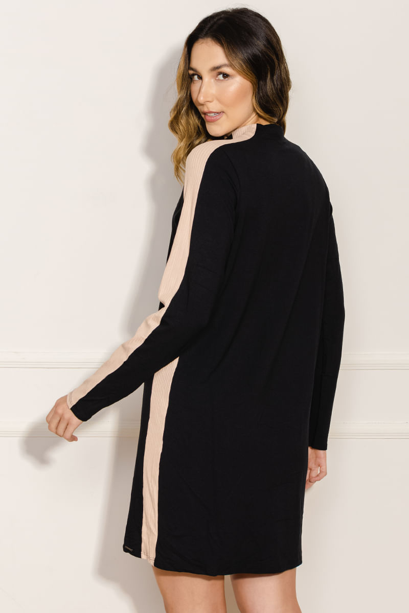 Vestido-Feminino-Faixa-Canelada---Preto-