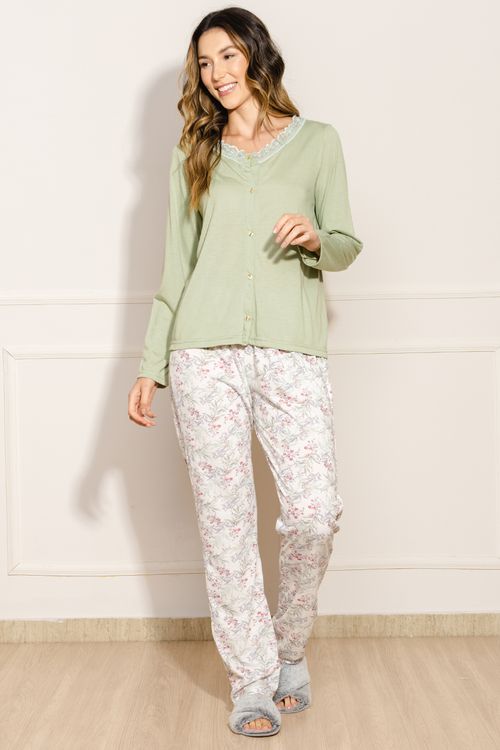 Pijama Feminino Classico Floral
