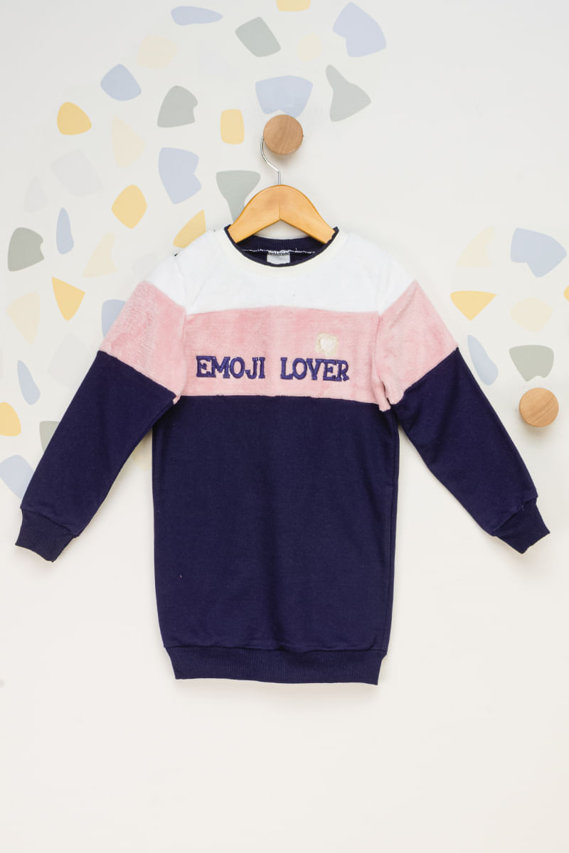 Vestido-Infantil-Moletom-Emoji-Lover