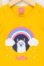 Blusa-Infantil-Feminina-Lhama---Amarelo