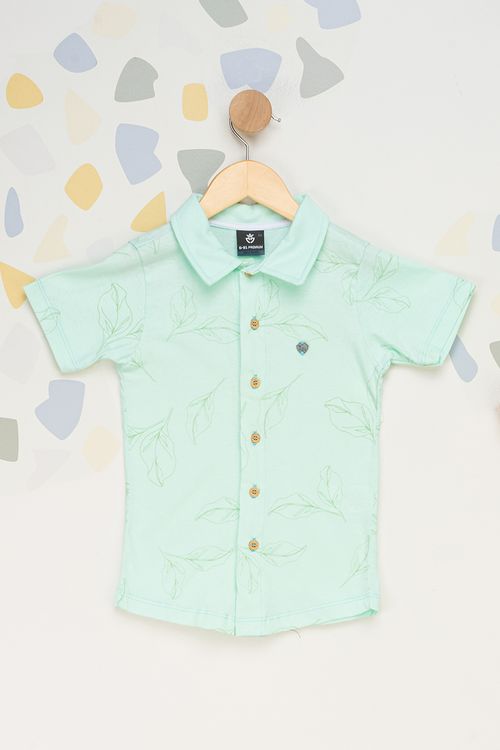 Camisa Algodão Folhagens Infantil