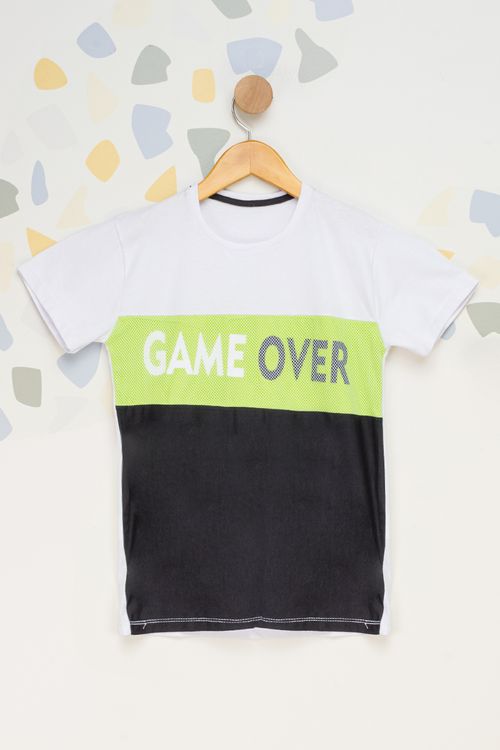 Camiseta Manga Curta Game Over Juvenil