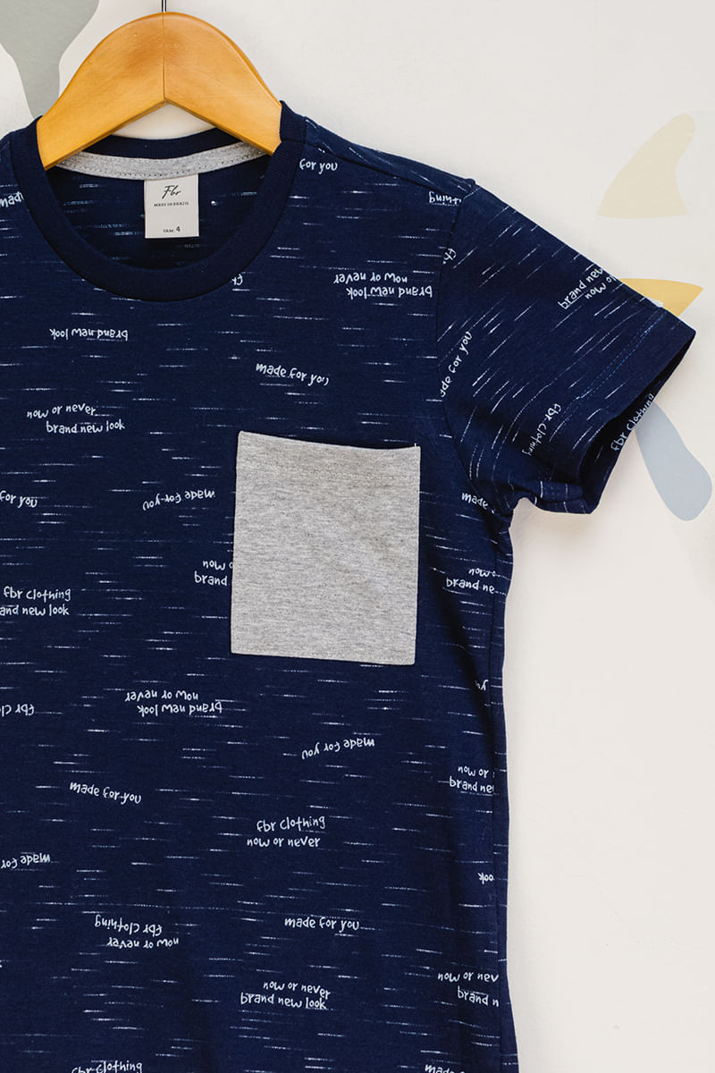 Camiseta-Infantil-Masculina-Bolso-Frontal---Azul