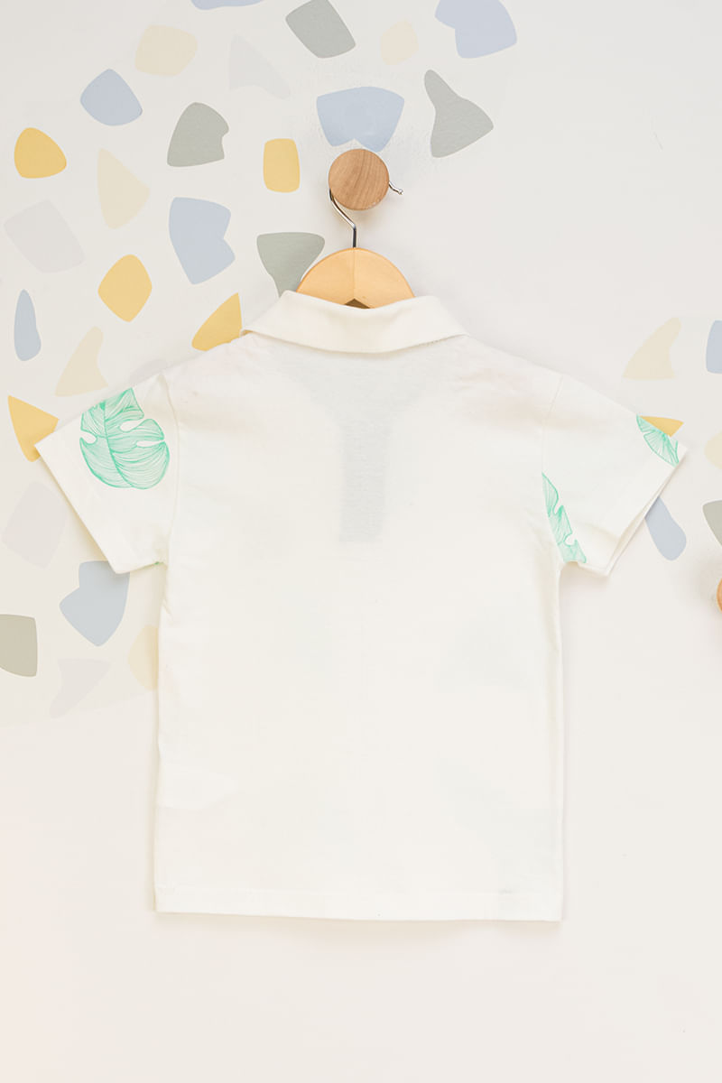 Camisa-Polo-Infantil-Folhagens---Branco