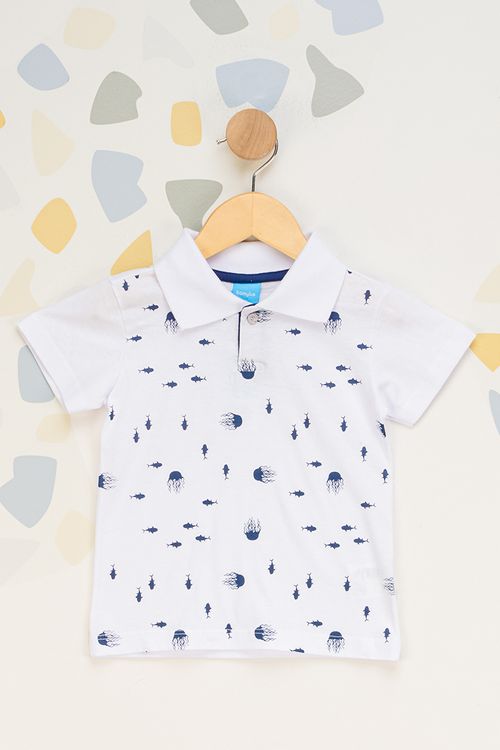 Camisa Polo Infantil Masculina Animais Marinhos