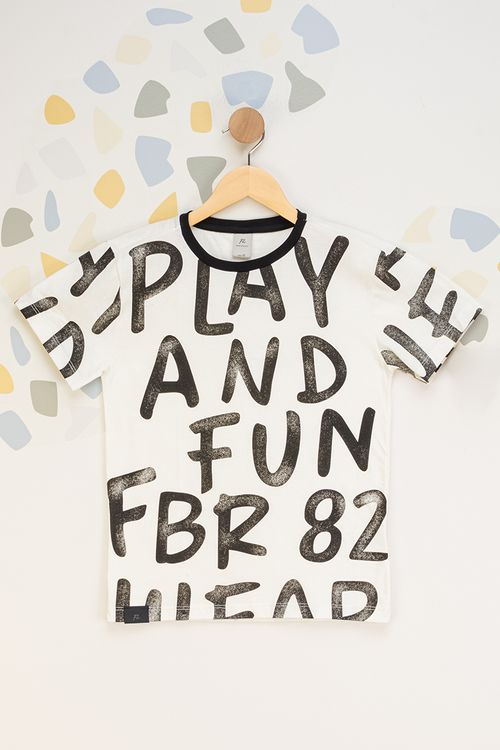 Camiseta Juvenil Masculina Play and Fun - Branco