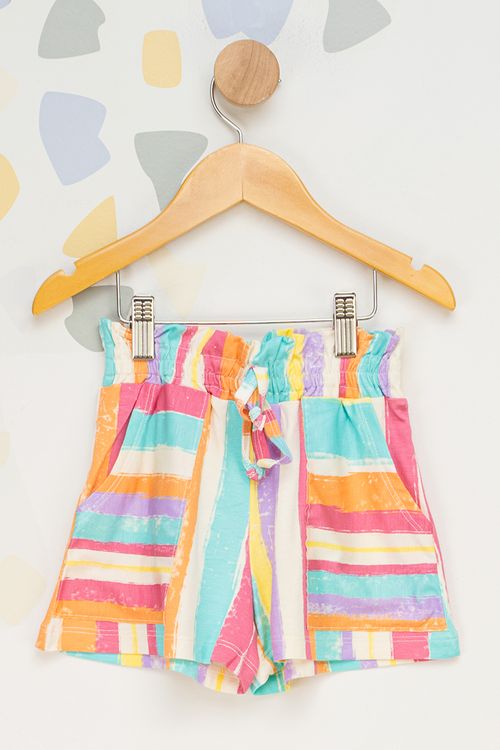 Short Malha Multicolorido Infantil