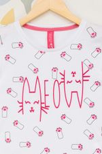 Camiseta-Infantil-Feminina-Meow---Branco