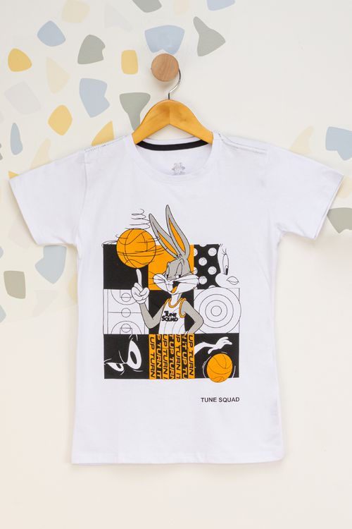 Camiseta Juvenil Masculina Pernalonga - Branco