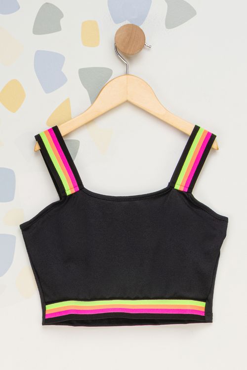 Top Cropped Elástico Neon Juvenil