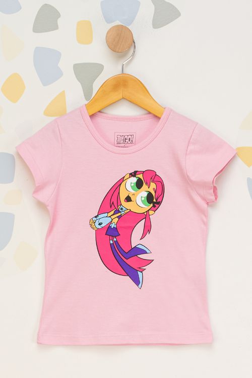 Camiseta Infantil Feminina Estelar - Rosa