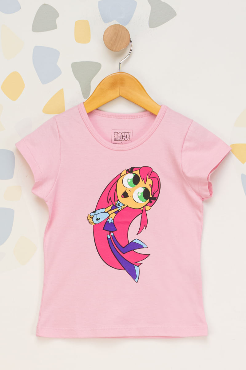 Camiseta-Infantil-Feminina-Estelar---Rosa