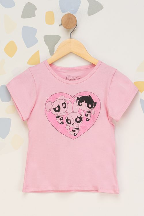 Camiseta Infantil Feminina Meninas Super Poderosas  - Rosa