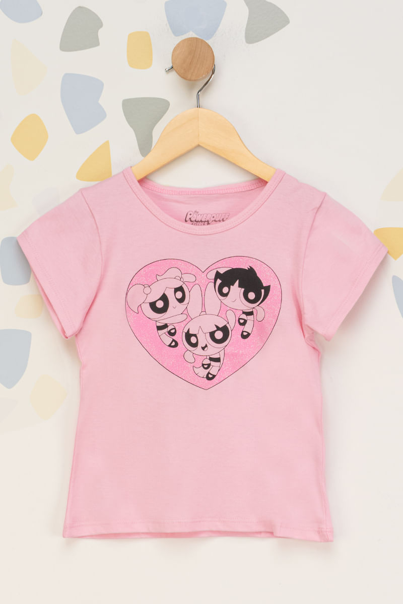 Camiseta-Infantil-Feminina-Meninas-Super-Poderosas----Rosa