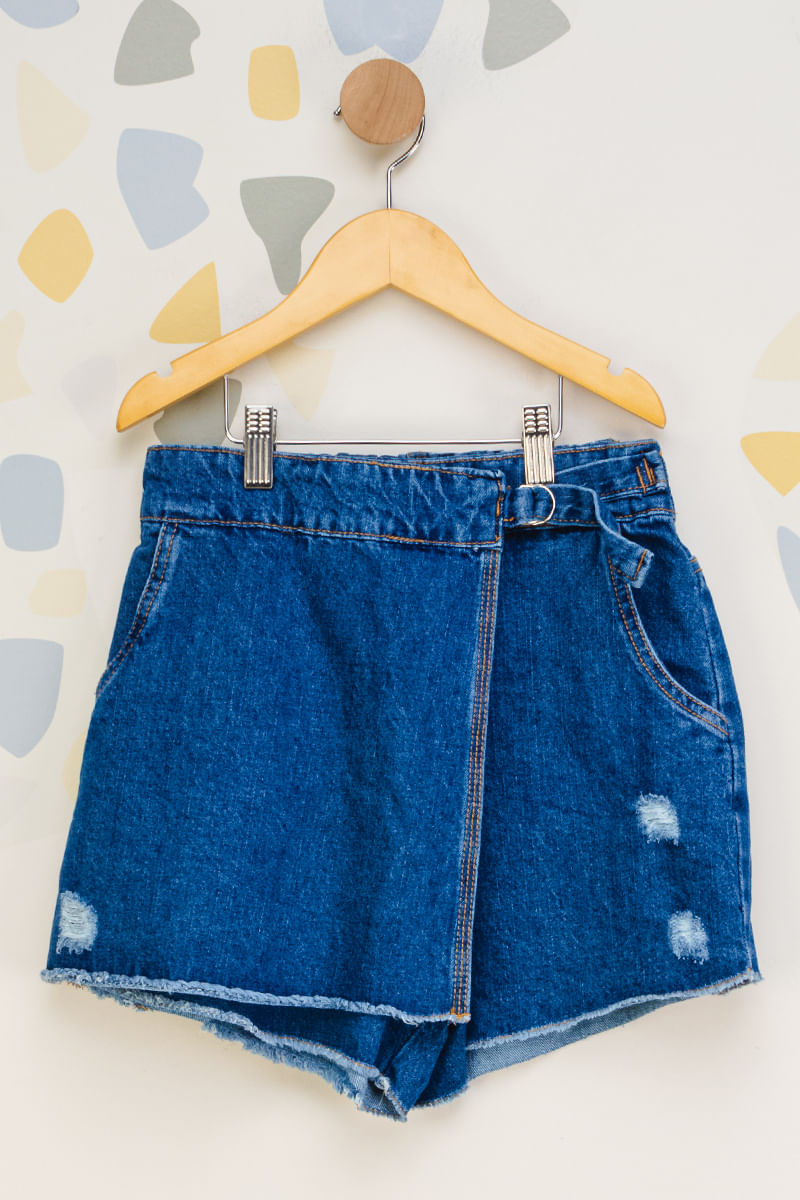 Shorts--Saia--Jeans-Juvenil-Feminina---Azul-