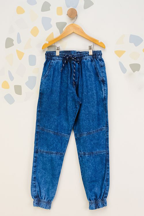 Calça Jeans Jogger Juvenil - Azul