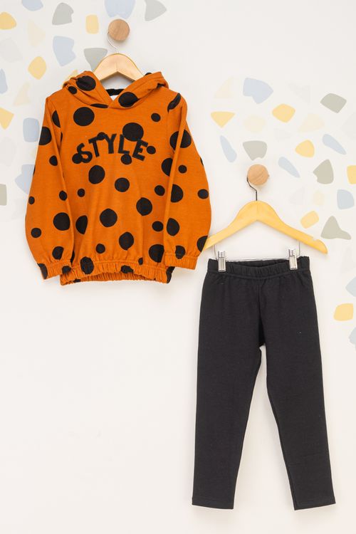 Conjunto Infantil Feminino Moletom Poá Style