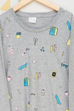 Camiseta-Juvenil-Feminina-Icones---Cinza