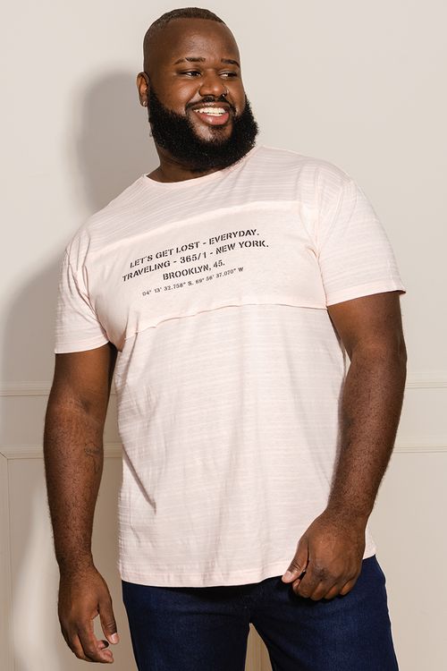 Camiseta Masculina Plus Size Texturizada