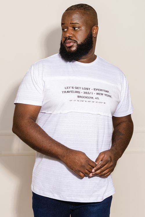 Camiseta Masculina Plus Size Texturizada