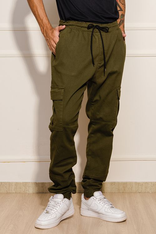 Calça Masculina Jogger Cargo - Verde