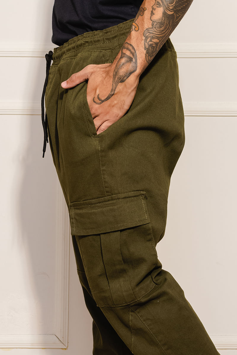 Calca-Masculina-Jogger-Cargo---Verde