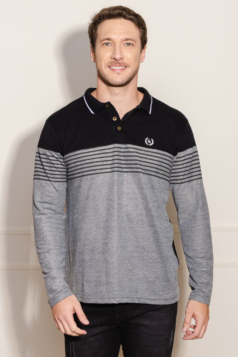 Camisa-Polo-Masculina-Manga-Longa-Listras