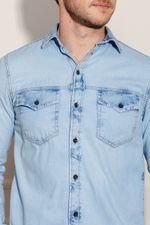 Camisa-Masculina-Jeans-Bolsos---Azul