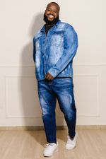 Camisa-Masculina-Plus-Size-Jeans---Azul