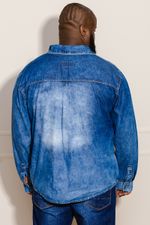 Camisa-Masculina-Plus-Size-Jeans---Azul