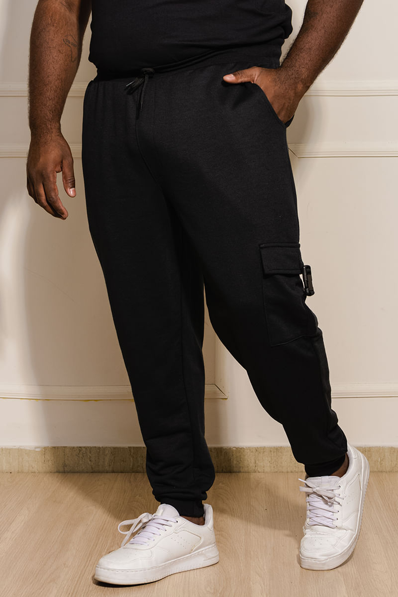 Calca-Masculina-Plus-Size-Moletom-Cargo