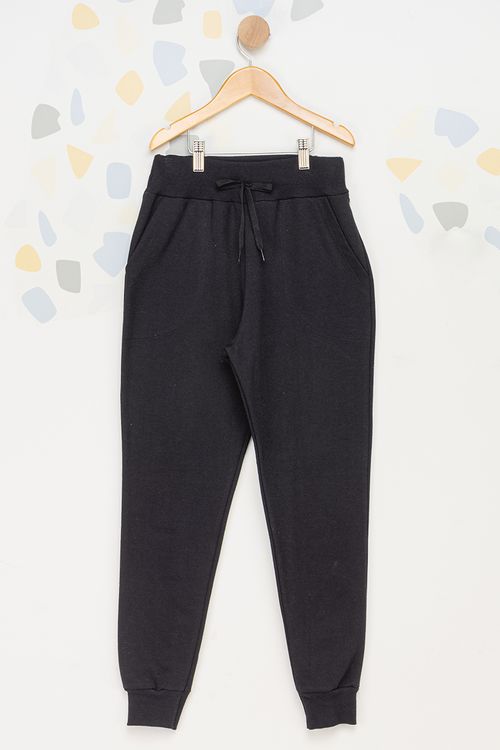 Calça Moletom Juvenil - Preto