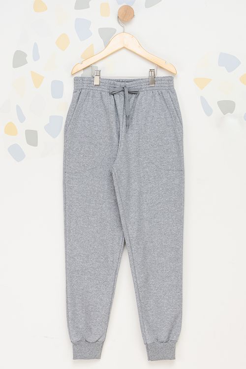 Calça Jogger Moletom Juvenil - Chumbo