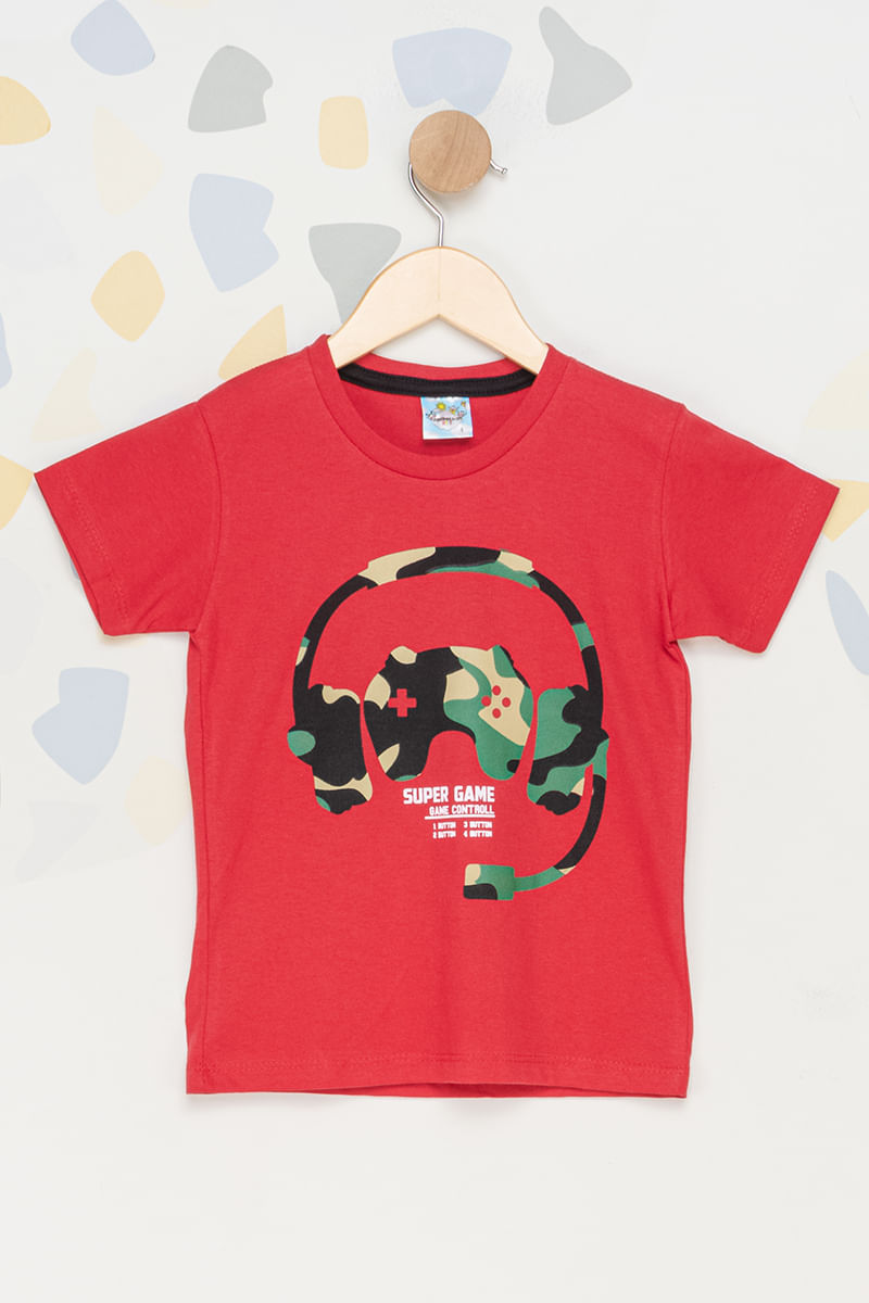 Camiseta-Infantil-Masculina-Fone---Vermelho
