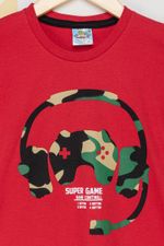 Camiseta-Infantil-Masculina-Fone---Vermelho