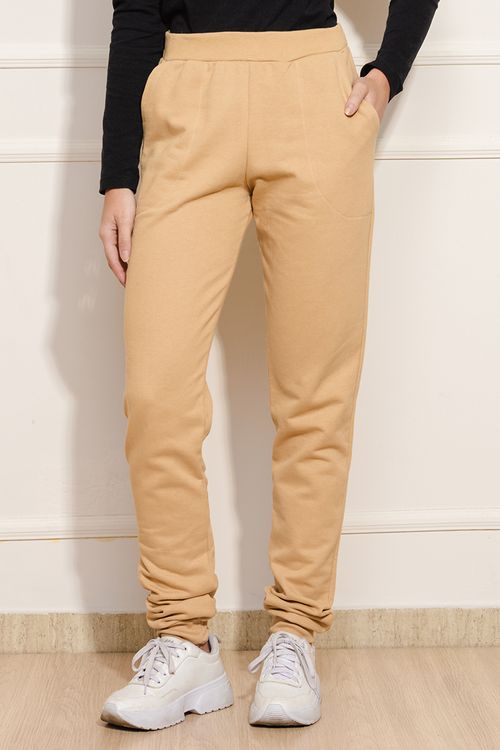 Calça Feminina Moletom - Bege