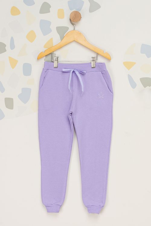 Calça Moletom Estrela Infantil - Lilás