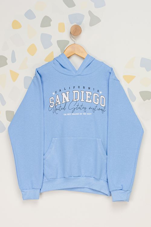 Moletom San Diego com Capuz Juvenil - Azul