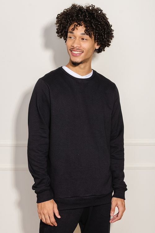 Blusa Masculina Moletom - Preto
