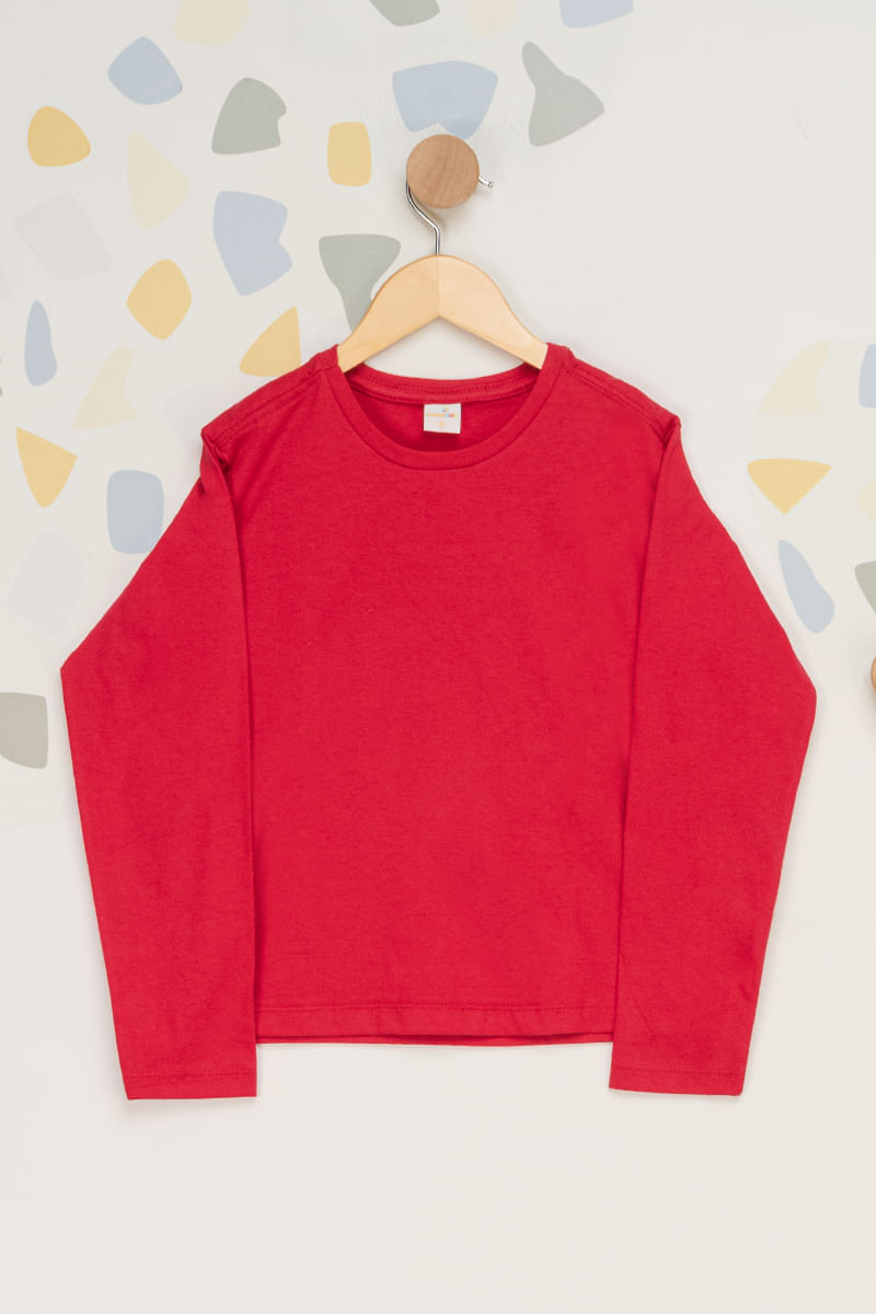 Camiseta-Infantil-Masculina-Lisa---Vermelho