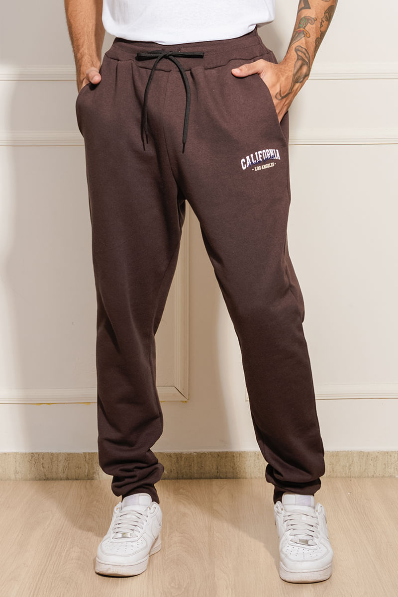 Calca-Masculina-Moletom-California---Marrom