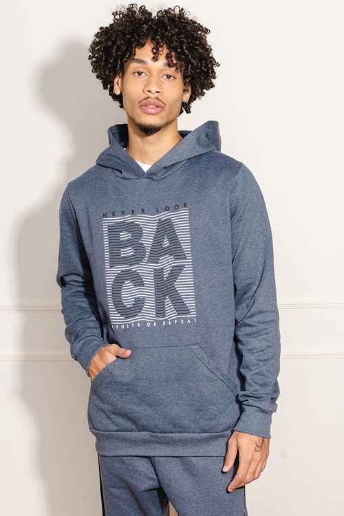 Casaco Masculino Moletom Never Look Back - Cinza