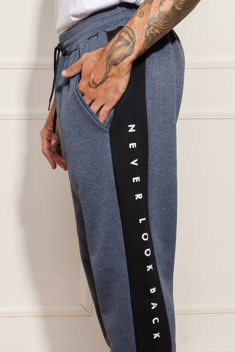 Calca-Masculina-Moletom-Never-Look-Back---Cinza