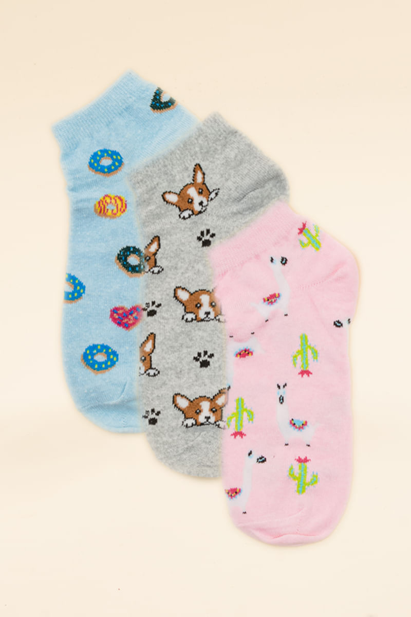 Kit-3-Meias-Invisivel-Cano-Curto-Estampada