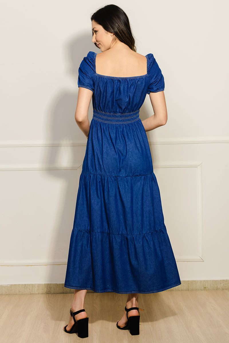 Vestido-Feminino-Jeans-Mangas-Bufantes---Azul