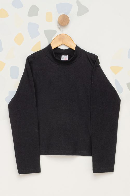 Blusa Gola Alta Juvenil - Preto