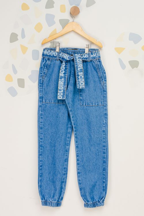 Calça Jeans Jogger Juvenil - Azul