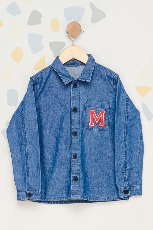 Camisa Jeans Patch Infantil