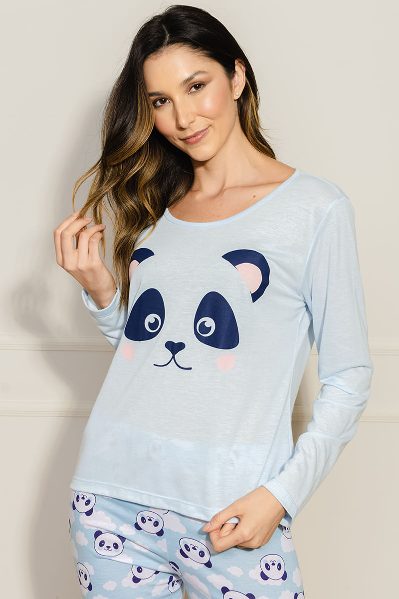 Pijama-Feminino-Panda---Azul
