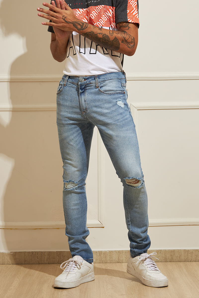 Calca-Masculina-Jeans-Skinny---Azul